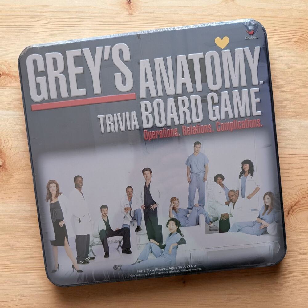 Grey's Anatomy Trivia Board Game Collector Tin Cardinal Games NEW Factory Sealed